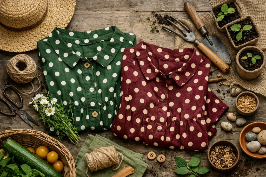 Harmoniser votre garde-robe avec votre jardin : adoptez les robes à pois comme choix éco-responsable