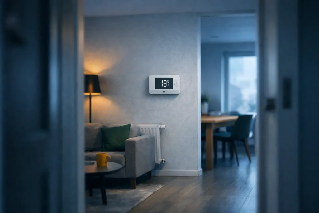 La facture de chauffage baisse d’abord au thermostat : 19 °C, programmé