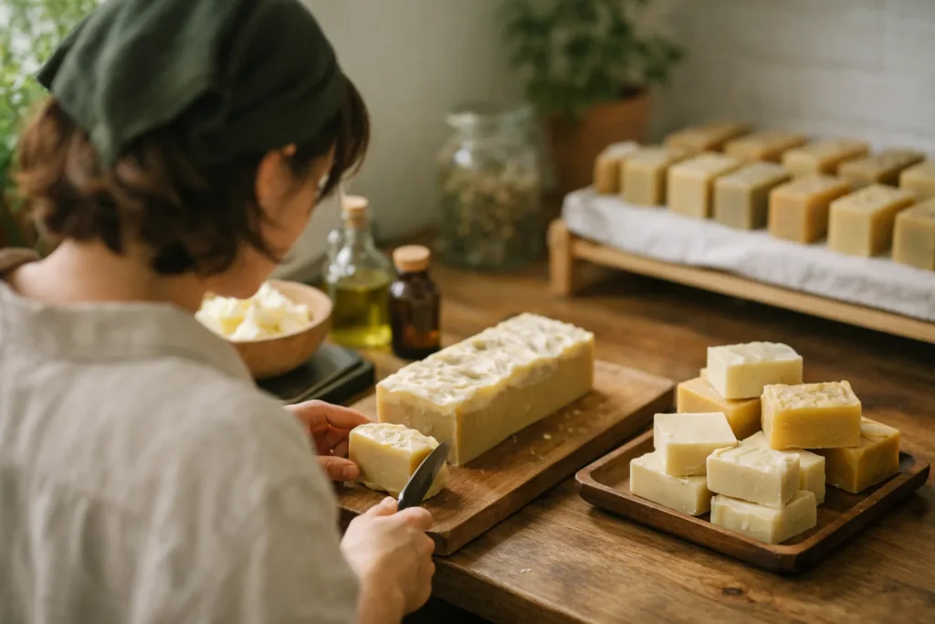 Le savon saponifié à froid se reconnaît à son surgras et à sa cure