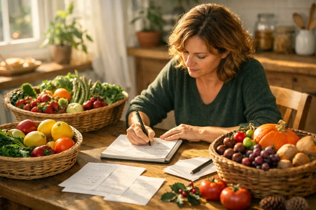 Le panier de saison en Gironde : l’étal en mars, juin, septembre, décembre