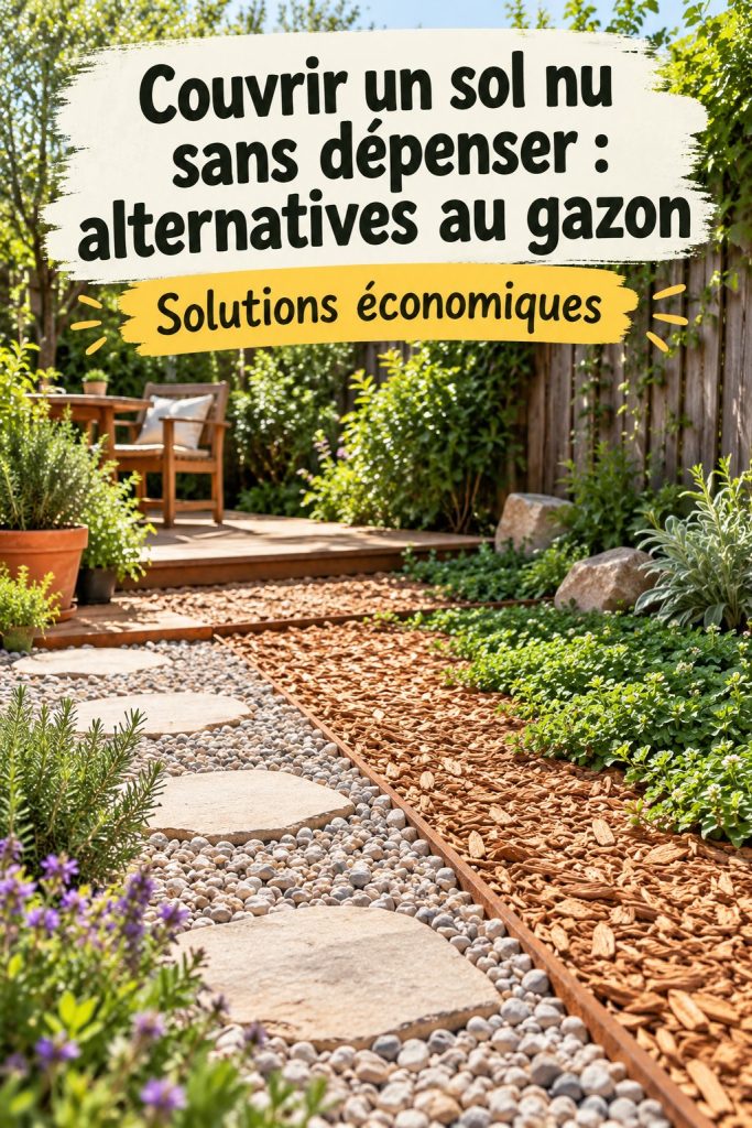 Couvrir un sol nu sans dépenser : alternatives au gazon